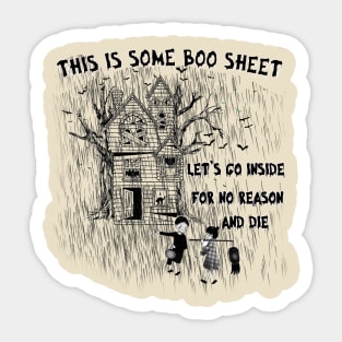 horror movie boo sheet Sticker